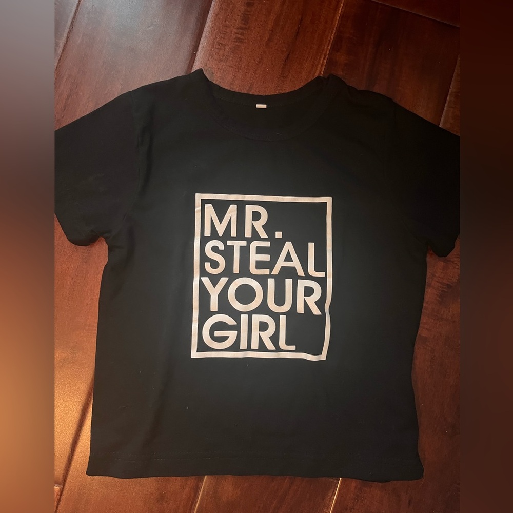 SHEIN Black Tee with White Print